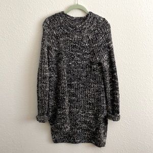 Oversized marled chunky sweater tunic
